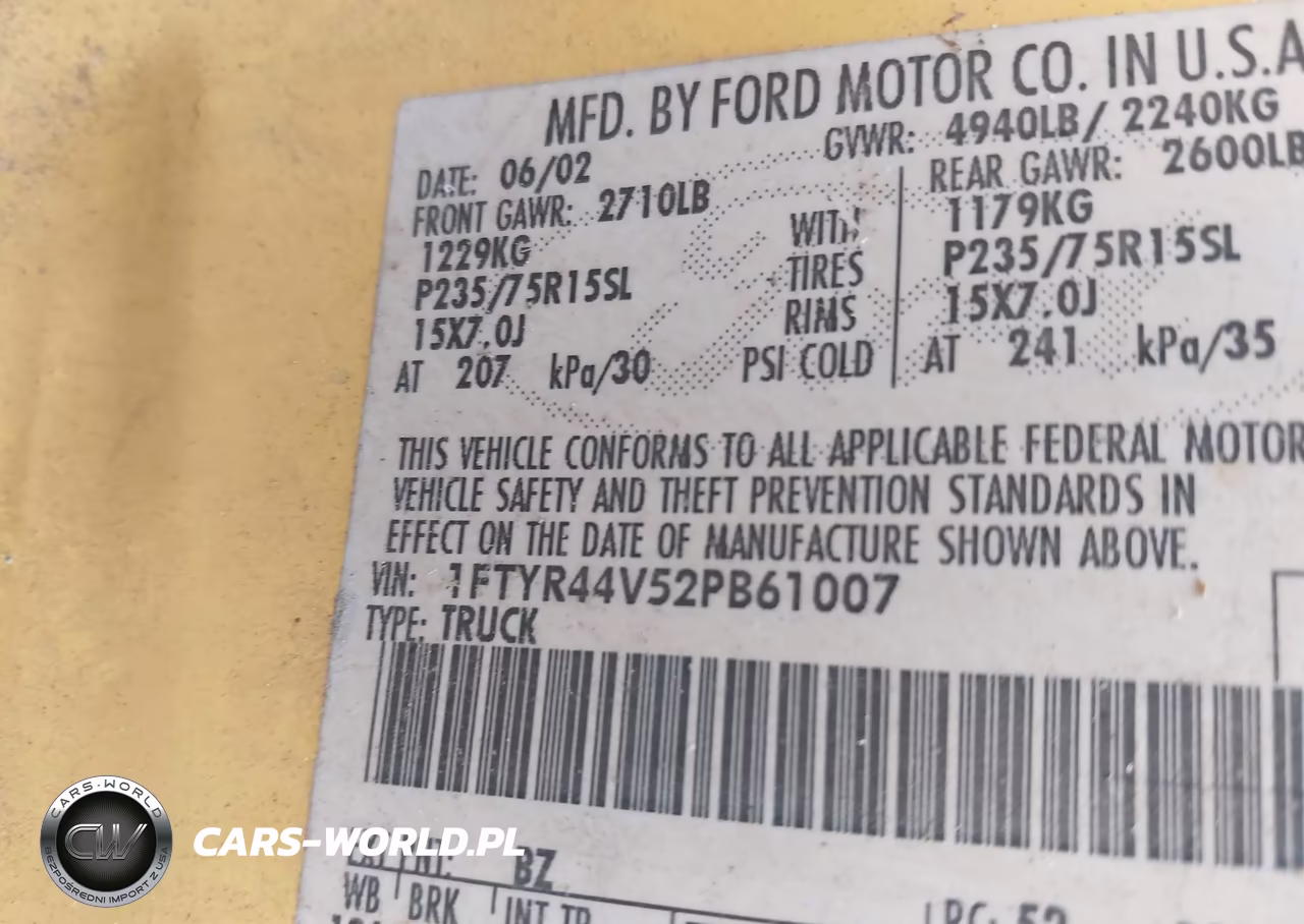 2002 Ford Ranger Edge-Tremor-Xlt VIN:1FTYR44V52PB61007 - 9