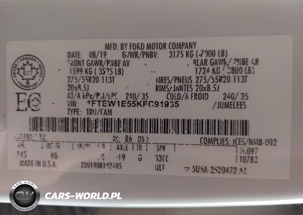 2019 Ford F150 Supercrew VIN:1FTEW1E55KFC91965 - 9