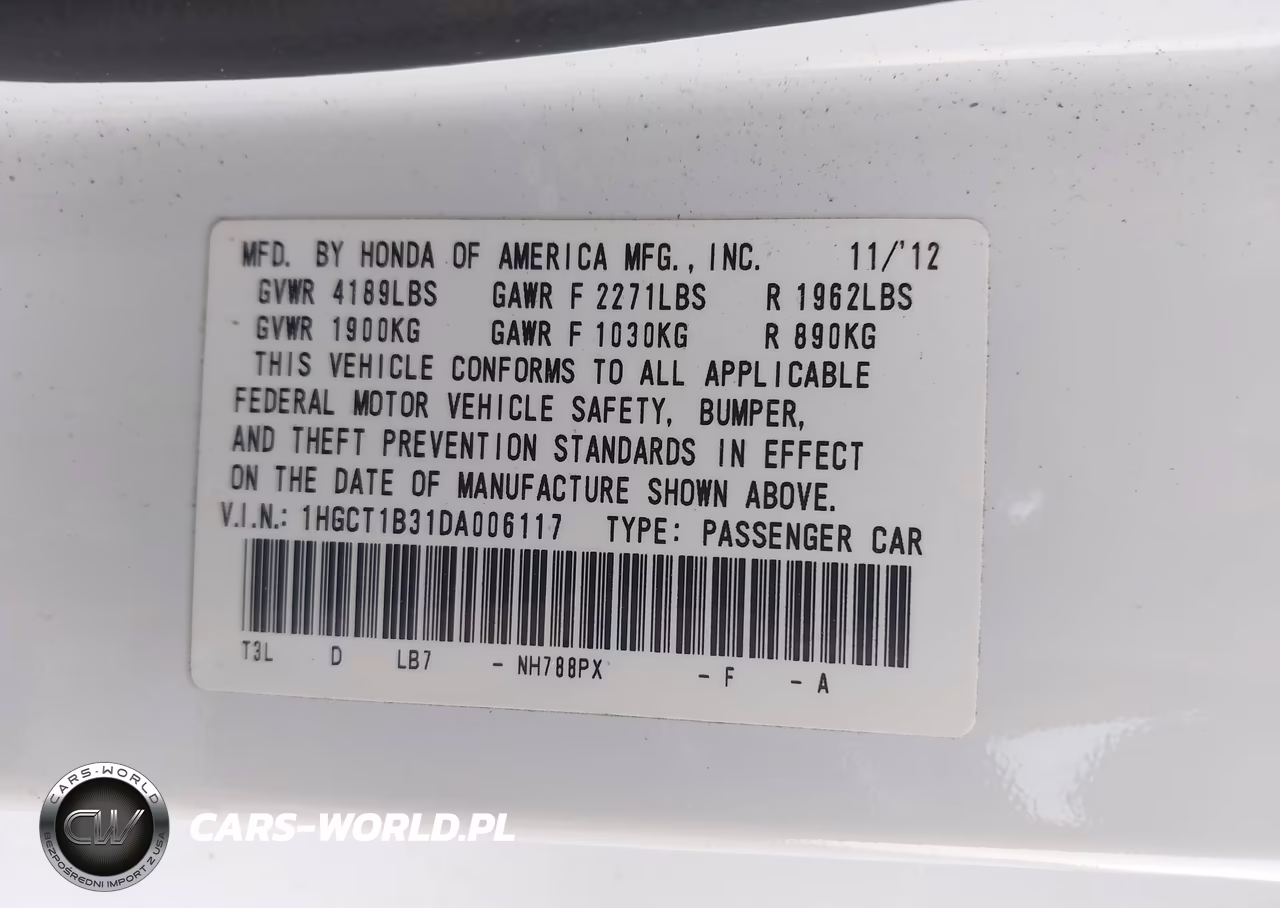 2013 Honda Accord Lx-S VIN:1HGCT1B31DA006117 - 9