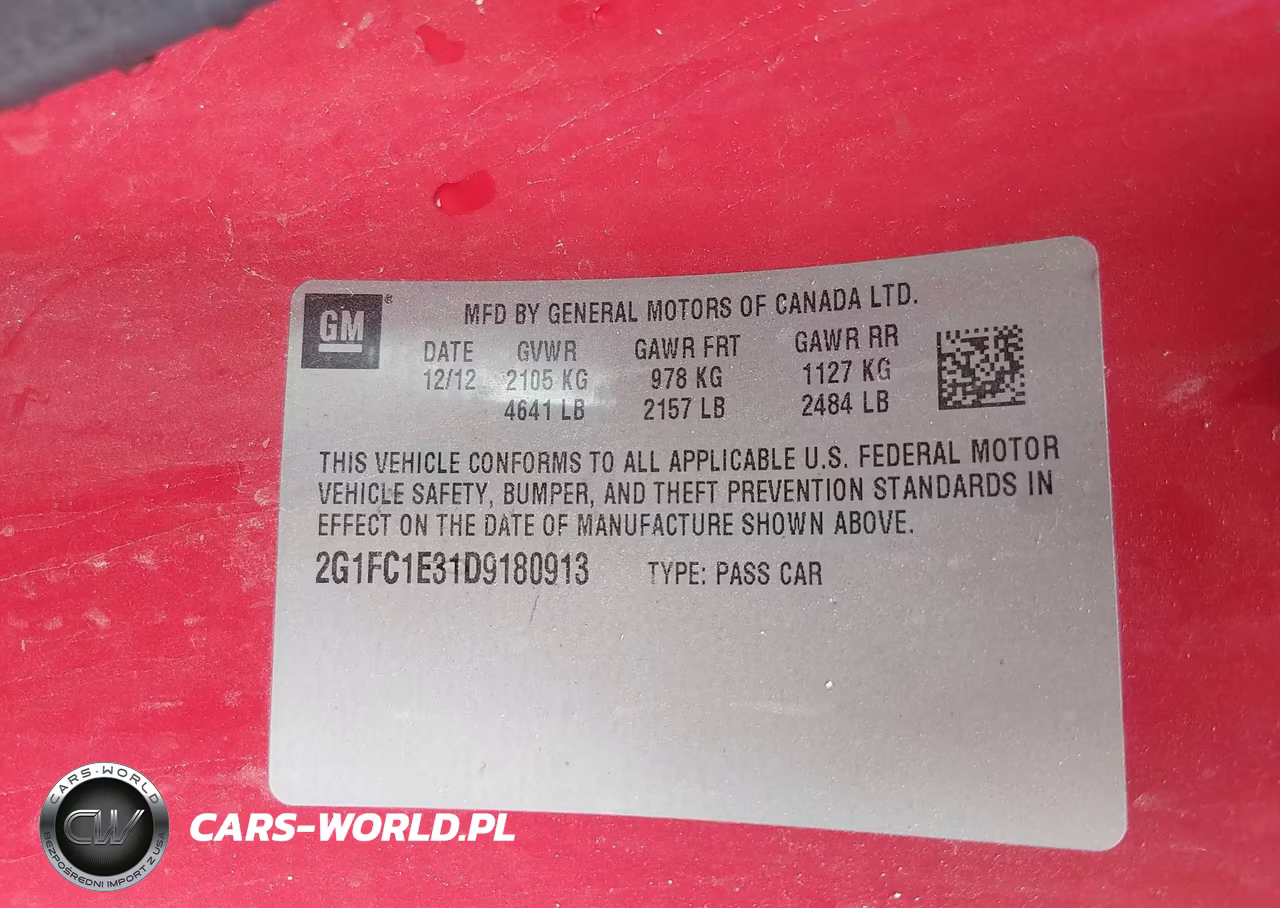 2013 Chevrolet Camaro 2Lt VIN:2G1FC1E31D9180913 - 9