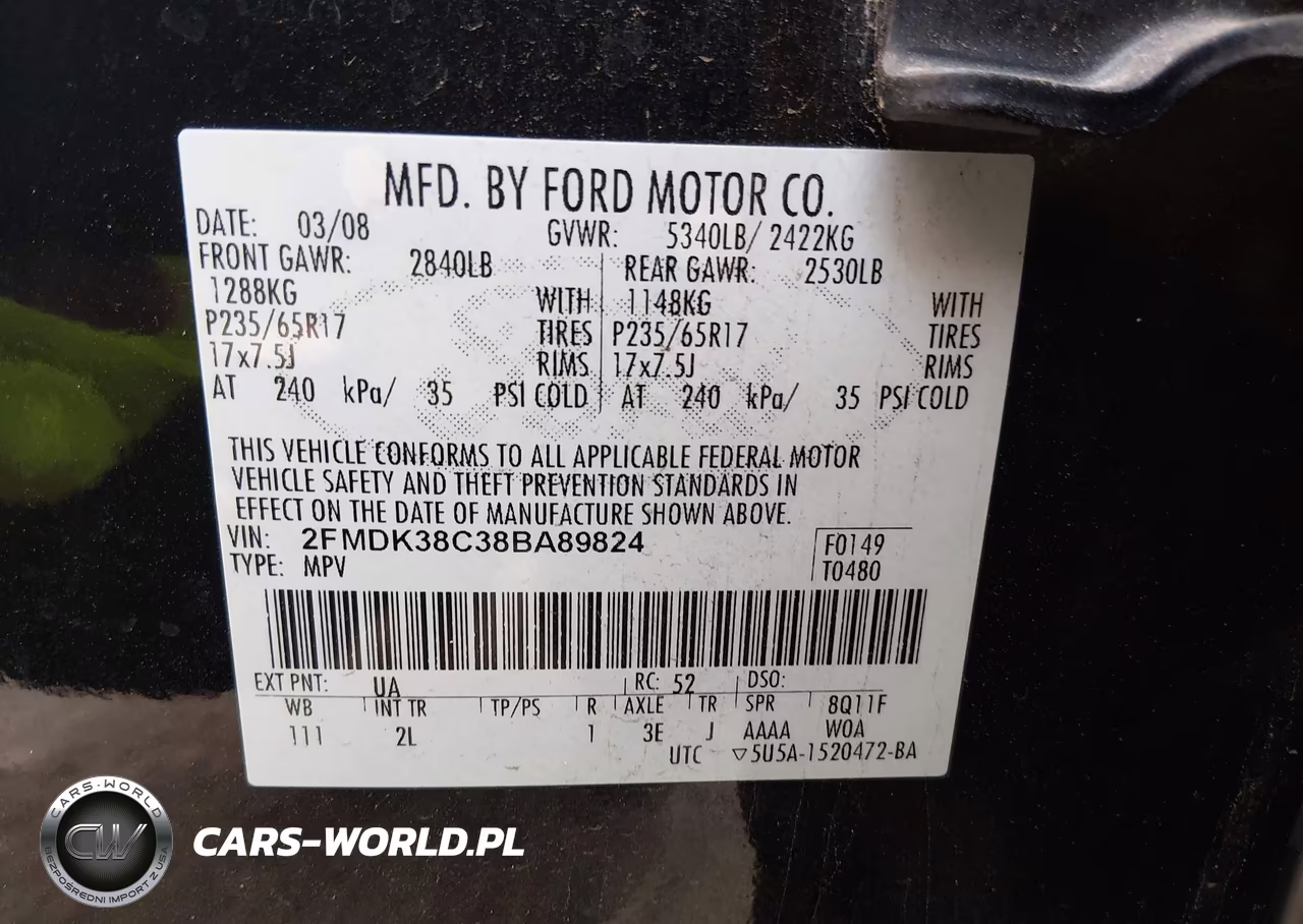 2008 Ford Edge Sel VIN:2FMDK38C38BA89824 - 9