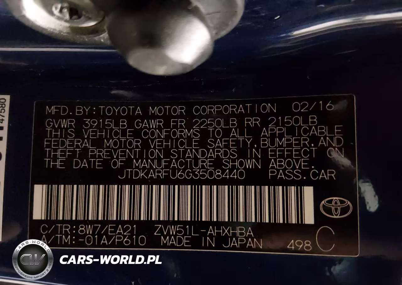 2016 Toyota Prius VIN:JTDKARFU6G3508440 - 9
