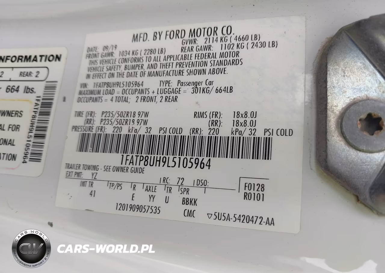 2020 Ford Mustang Ecoboost Premium VIN:1FATP8UH9L5105964 - 9