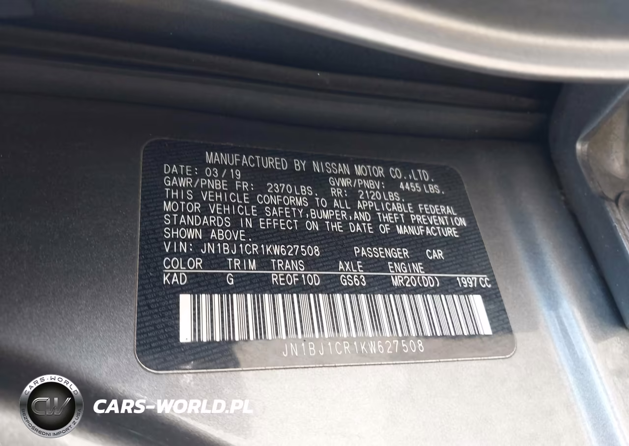 2019 Nissan Rogue Sport Sv VIN:JN1BJ1CR1KW627508 - 9