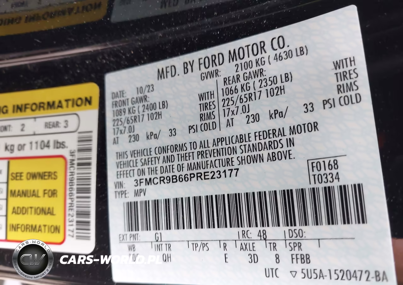 2023 Ford Bronco Sport Big Bend VIN:3FMCR9B66PRE23177 - 9