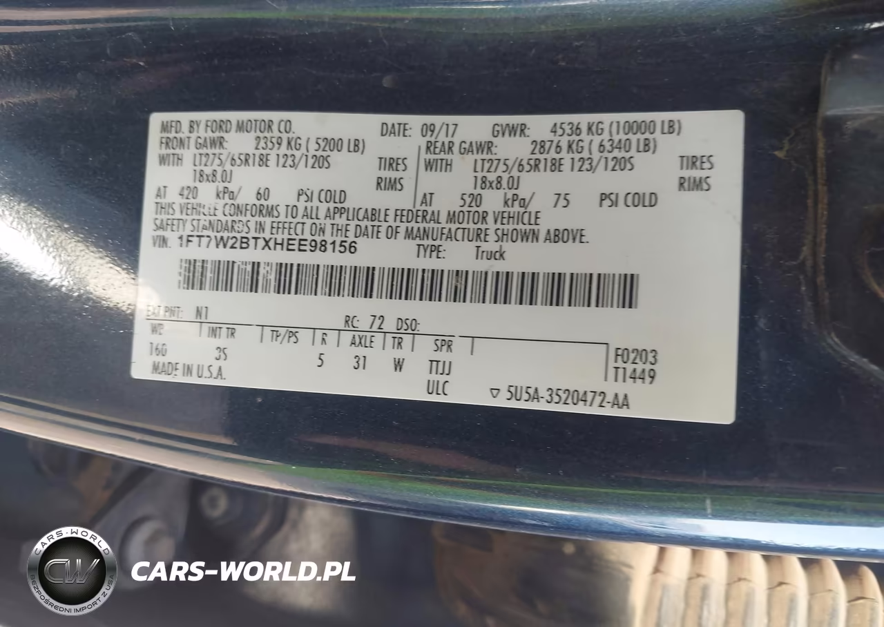 2017 Ford F-250 Xlt VIN:1FT7W2BTXHEE98156 - 9