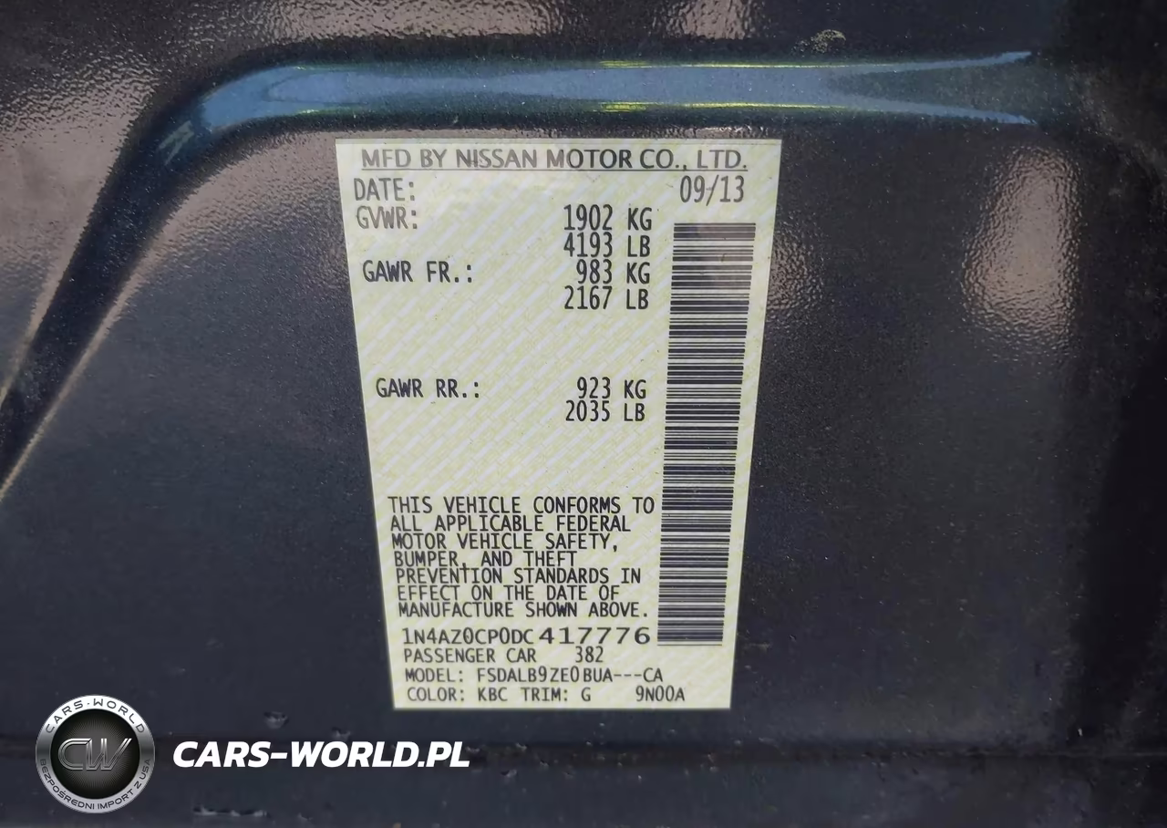 2013 Nissan Leaf S VIN:1N4AZ0CP0DC417776 - 9