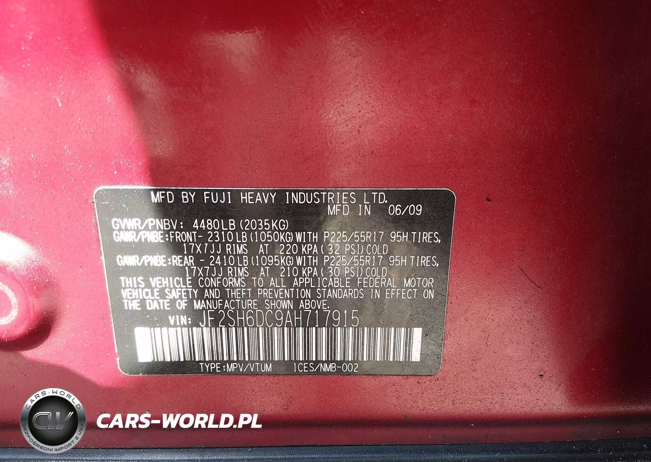 2010 Subaru Forester 2.5X Limited VIN:JF2SH6DC9AH717915 - 9