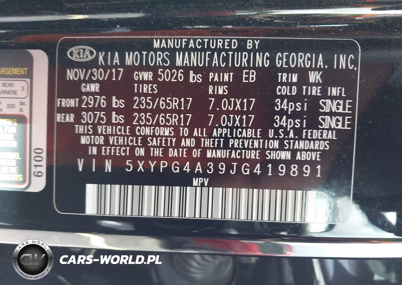 2018 Kia Sorento 2.4L Lx VIN:5XYPG4A39JG419891 - 9