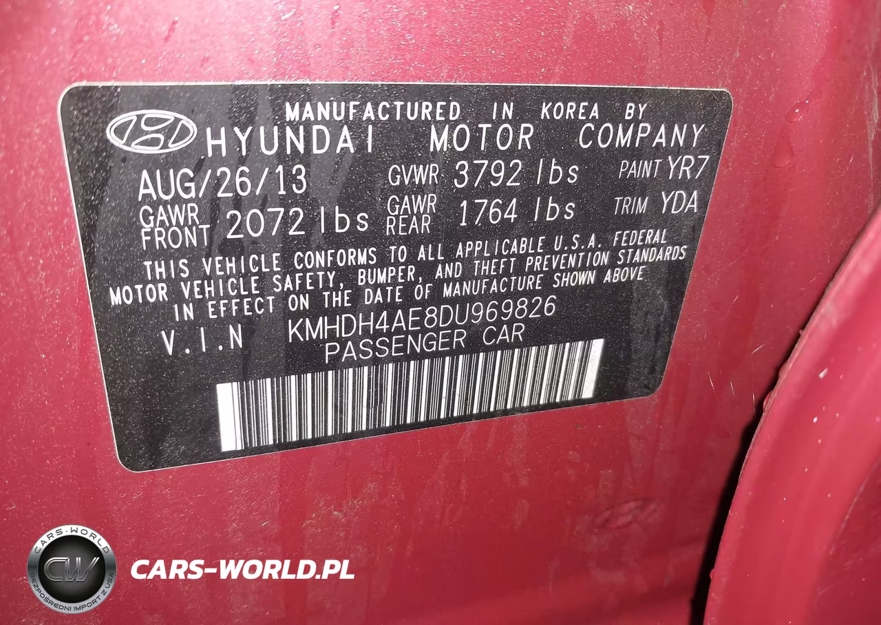 2013 Hyundai Elantra Limited VIN:KMHDH4AE8DU969826 - 9