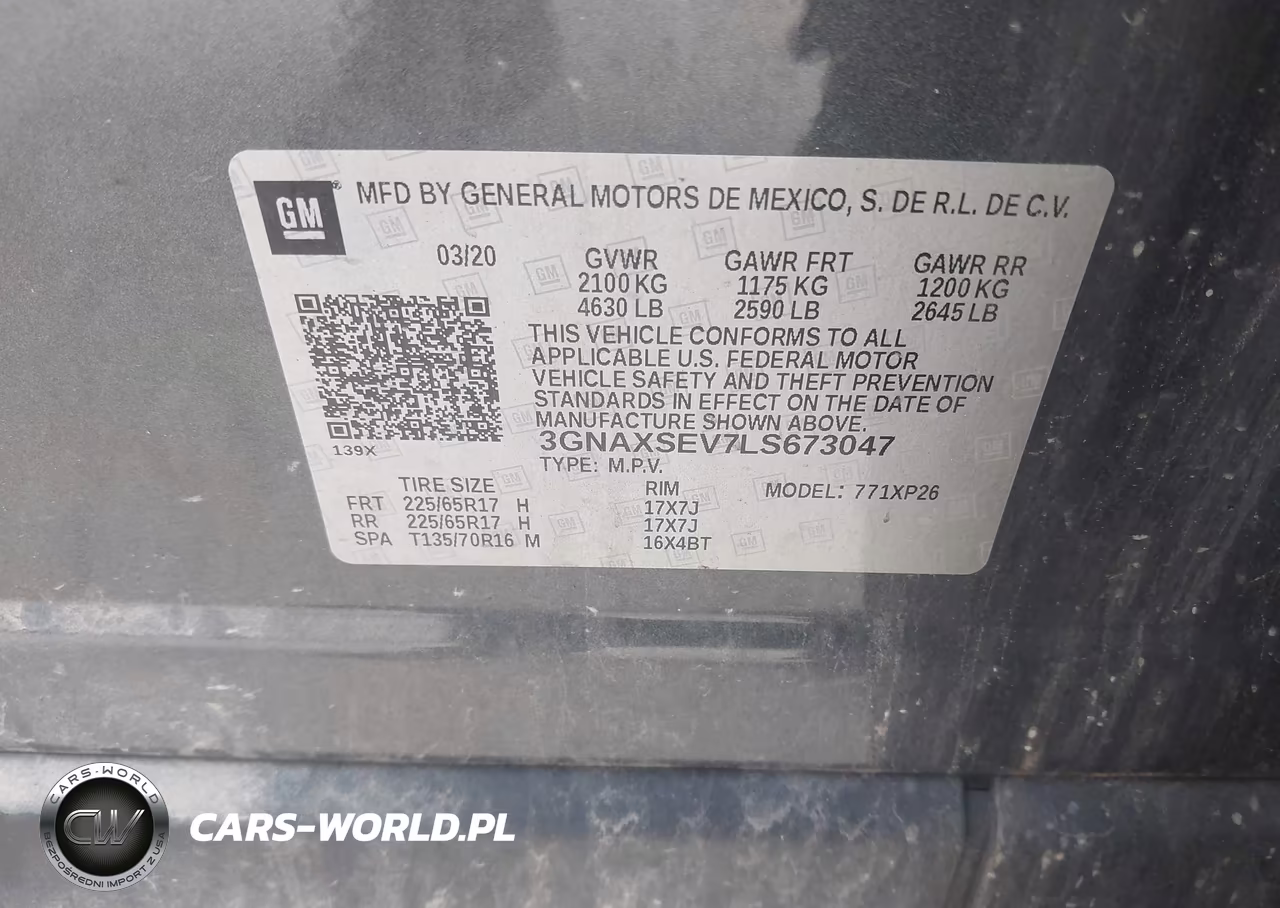 2020 Chevrolet Equinox Awd Ls VIN:3GNAXSEV7LS673047 - 9
