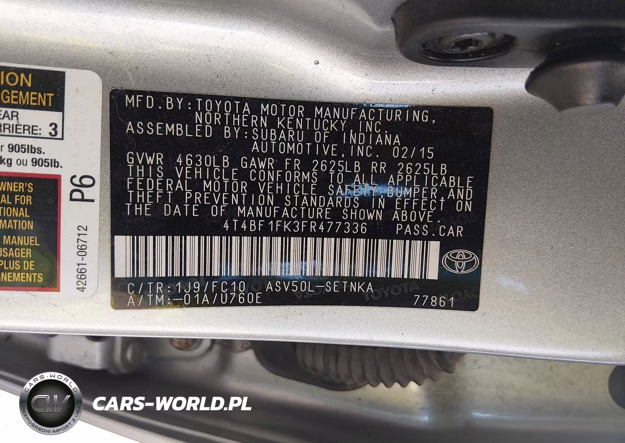 2015 Toyota Camry Le VIN:4T4BF1FK3FR477336 - 9