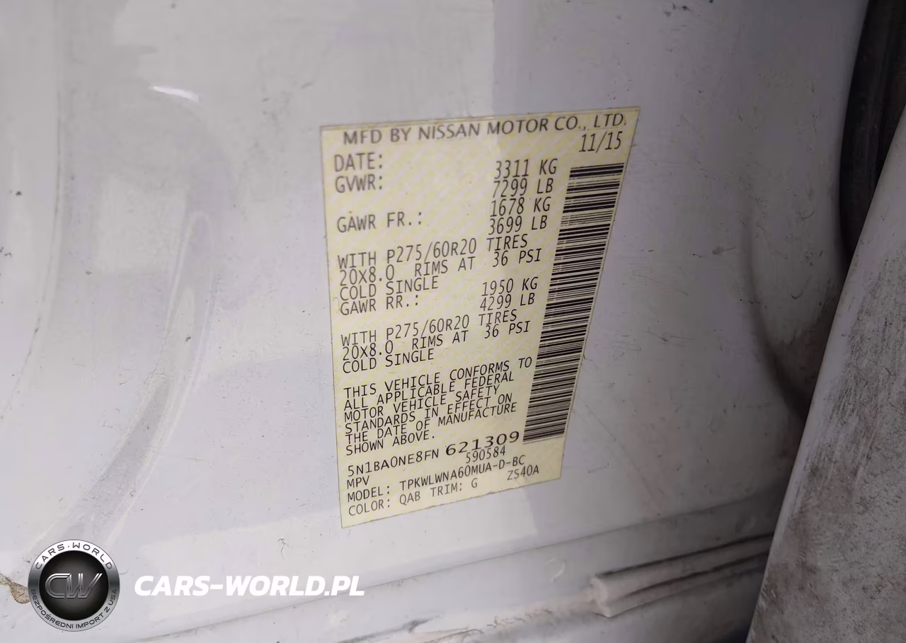 2015 Nissan Armada Platinum VIN:5N1BA0NE8FN621309 - 9