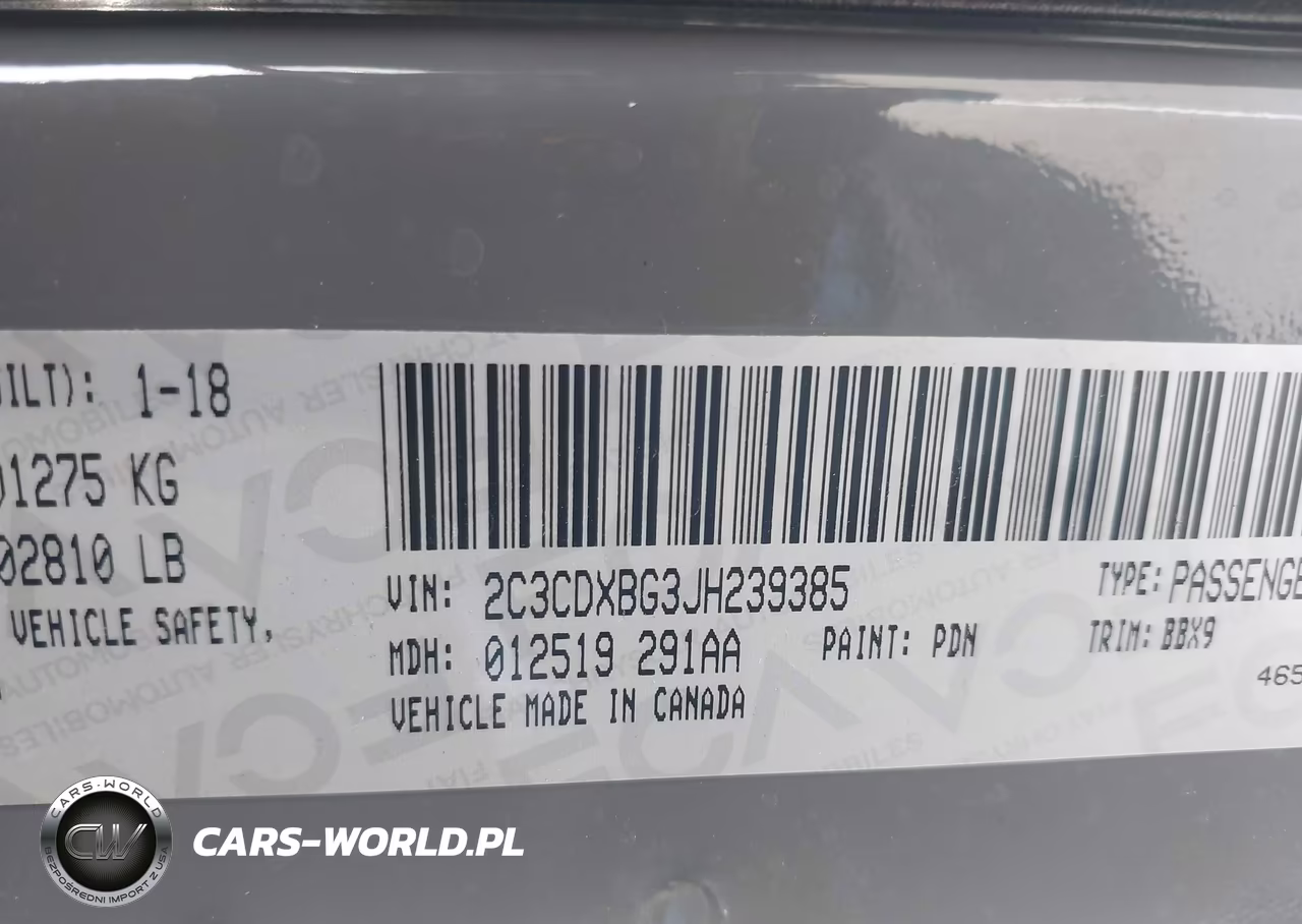 2018 Dodge Charger Sxt Rwd VIN:2C3CDXBG3JH239385 - 9