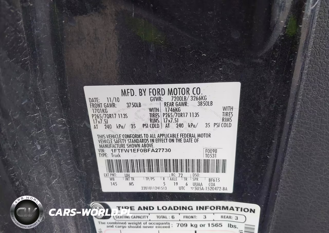 2011 Ford F-150 Xlt VIN:1FTFW1EF0BFA27730 - 9
