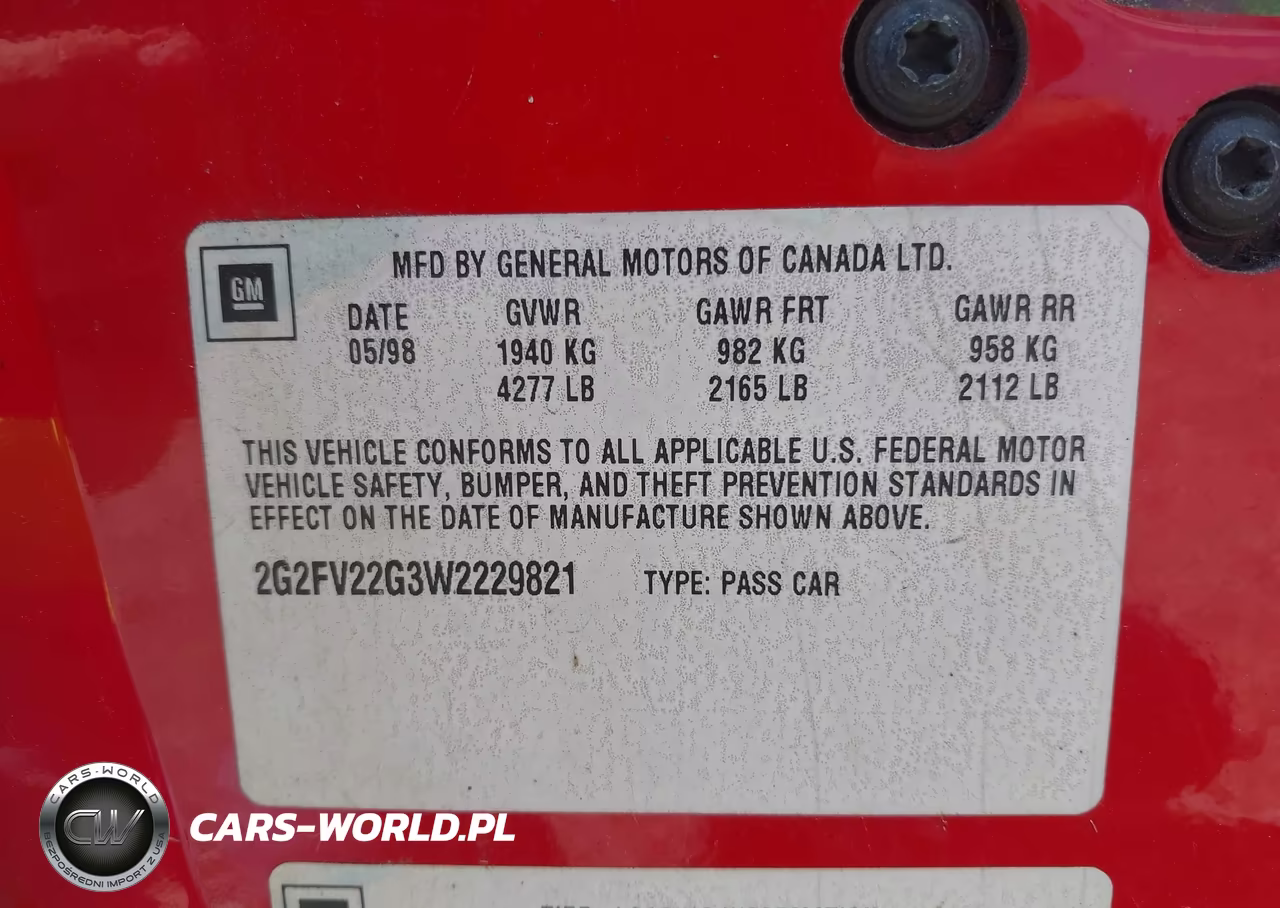 1998 Pontiac Firebird Trans Am VIN:2G2FV22G3W2229821 - 9