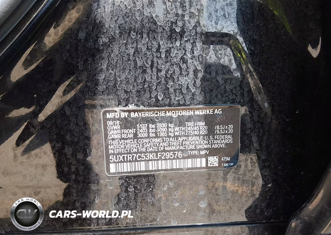 2019 BMW X3 Sdrive30I VIN:5UXTR7C53KLF29576 - 9
