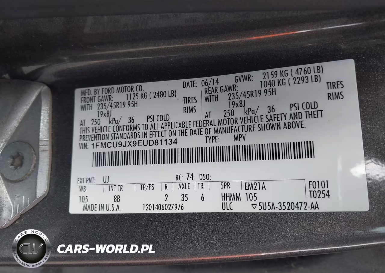 2014 Ford Escape Titanium VIN:1FMCU9JX9EUD81134 - 9