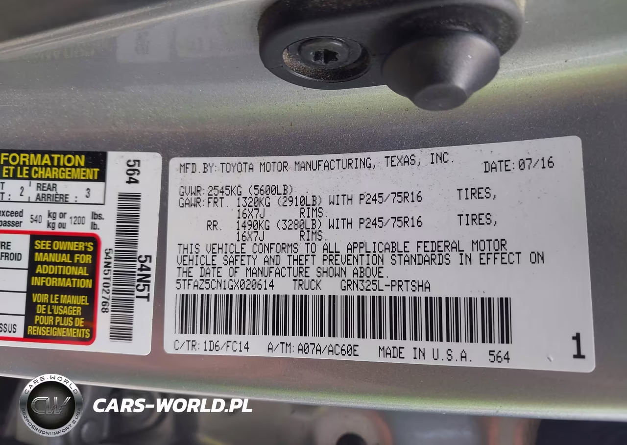 2016 Toyota Tacoma Sr5 V6 VIN:5TFAZ5CN1GX020614 - 9
