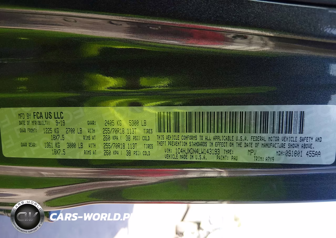 2020 Jeep Wrangler Unlimited Sport Altitude 4X4 VIN:1C4HJXDN4LW143193 - 9