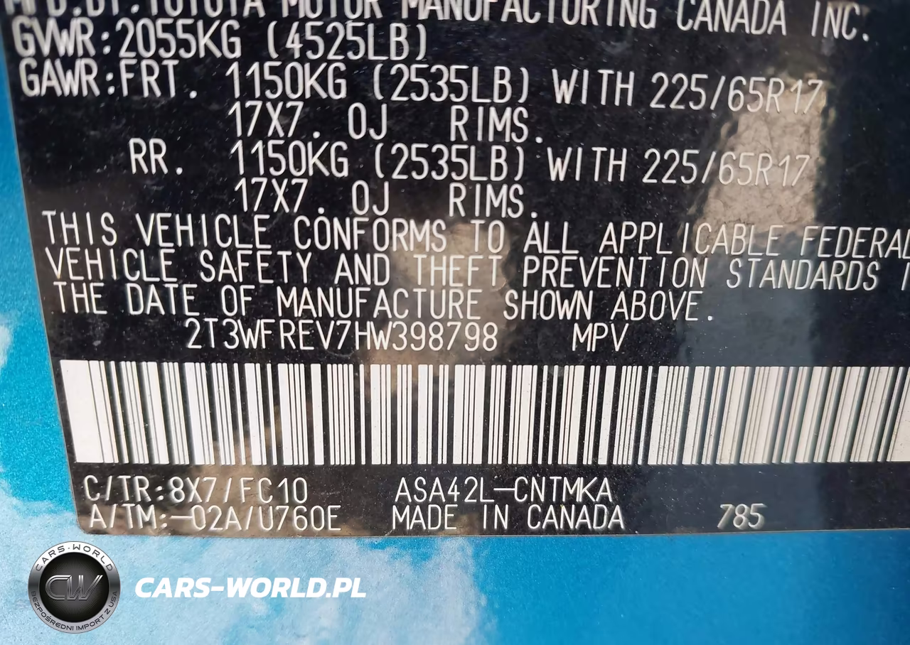 2017 Toyota Rav4 Xle VIN:2T3WFREV7HW398798 - 9