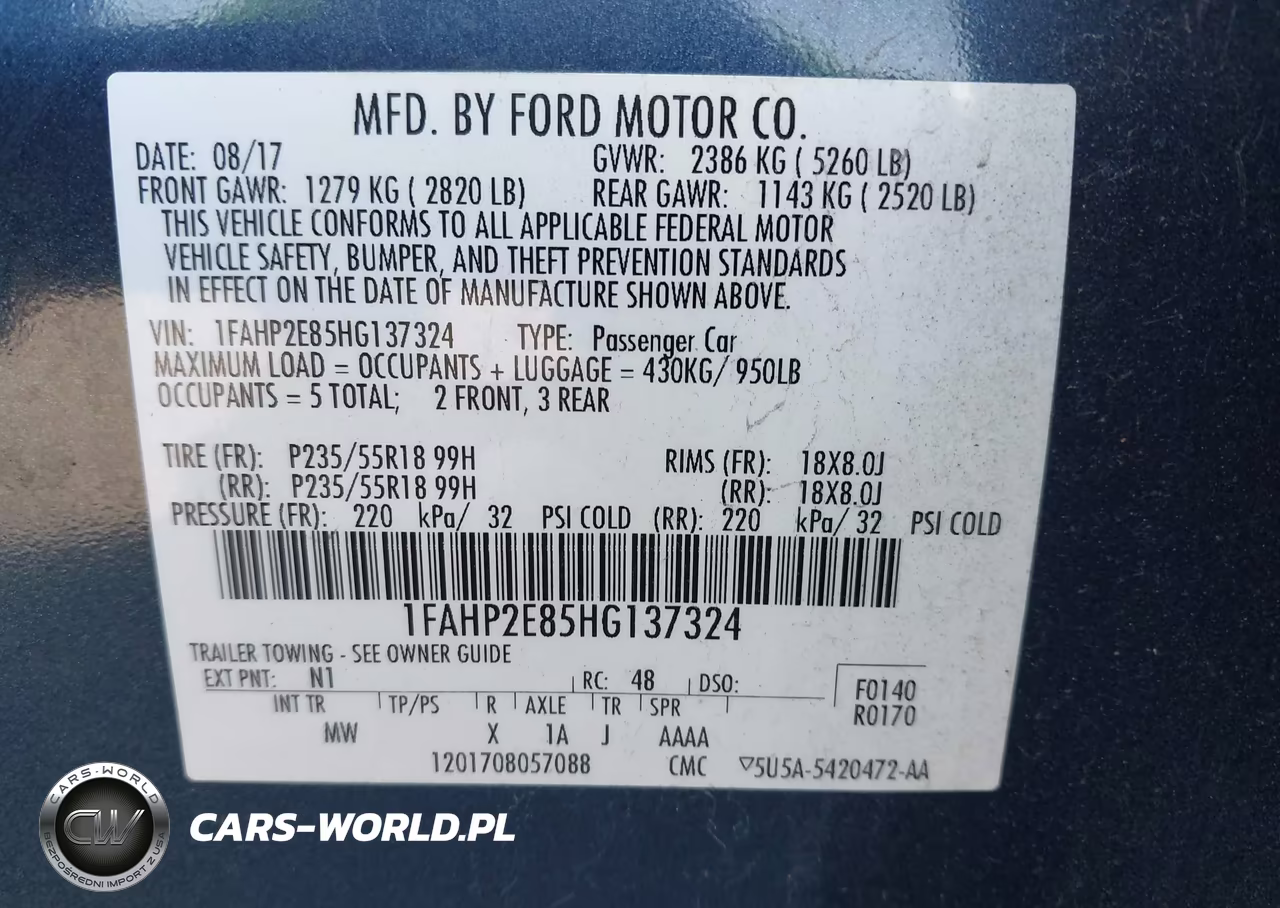 2017 Ford Taurus Sel VIN:1FAHP2E85HG137324 - 9