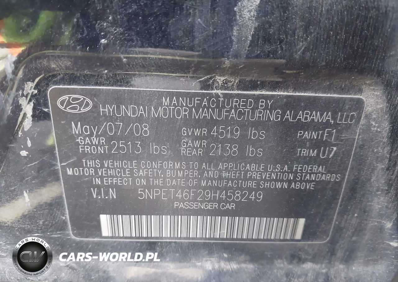 2009 Hyundai Sonata Gls V6 VIN:5NPET46F29H458249 - 9