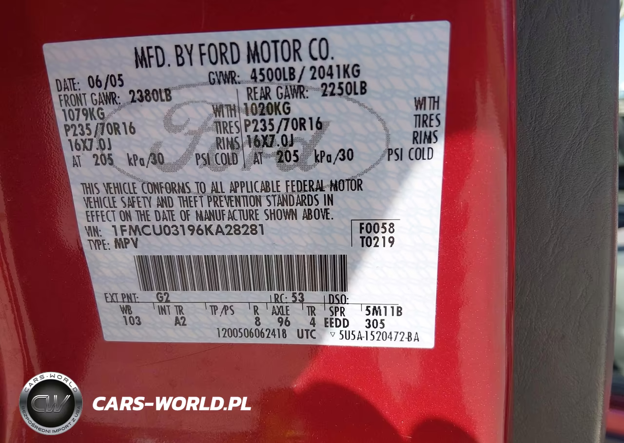2006 Ford Escape Xlt-Xlt Sport VIN:1FMCU03196KA28281 - 9