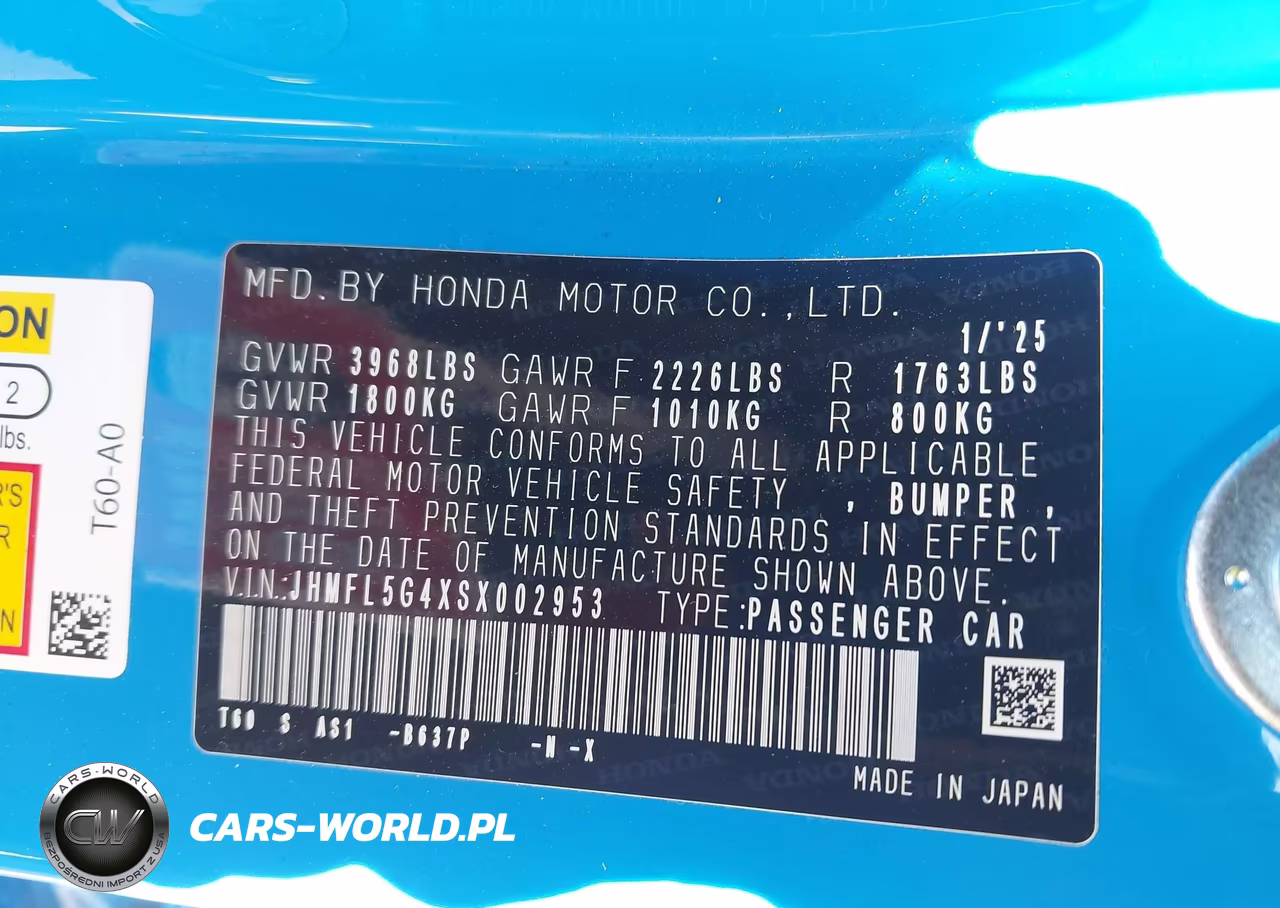 2025 Honda Civic Type R VIN:JHMFL5G4XSX002953 - 9