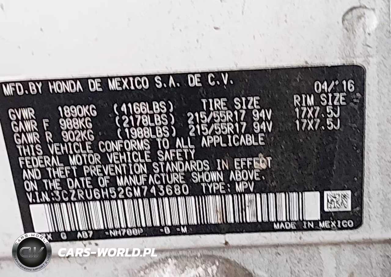 2016 Honda Hr-V Ex VIN:3CZRU6H52GM743680 - 9