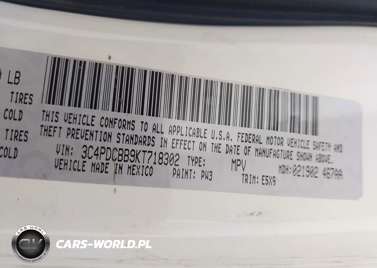 2019 Dodge Journey Se VIN:3C4PDCBB9KT718302 - 9