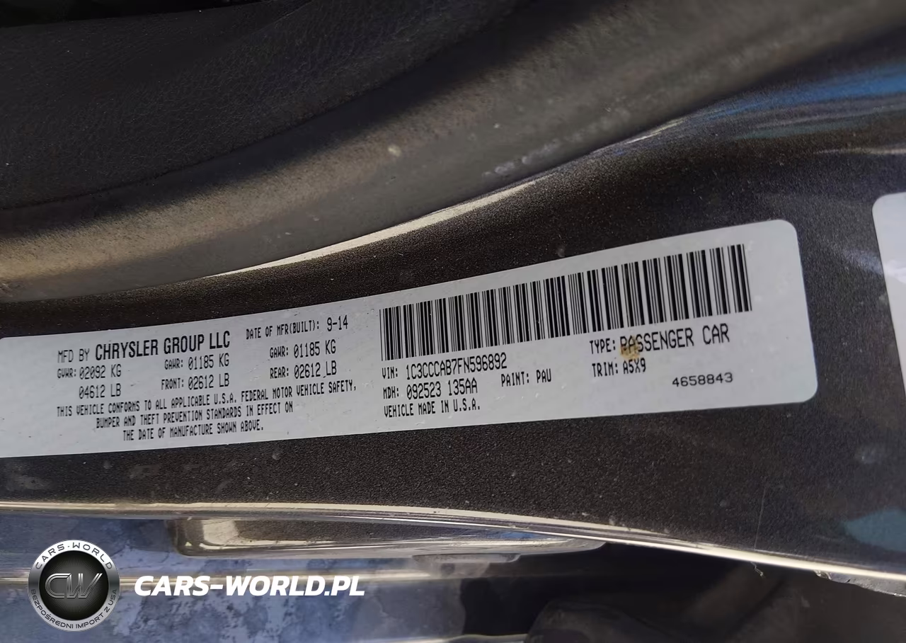 2015 Chrysler 200 Limited VIN:1C3CCCAB7FN596892 - 9