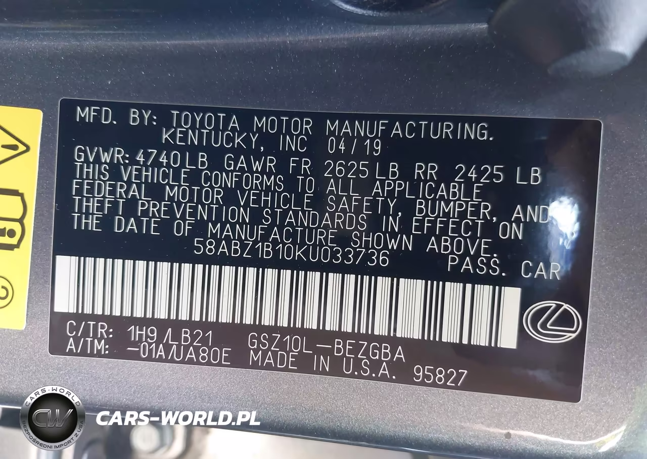 2019 Lexus Es 350 Luxury VIN:58ABZ1B10KU033736 - 9