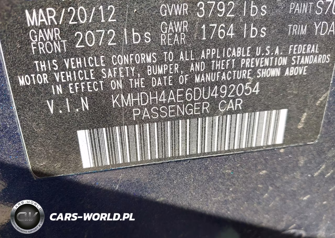 2013 Hyundai Elantra Gls VIN:KMHDH4AE6DU492054 - 9