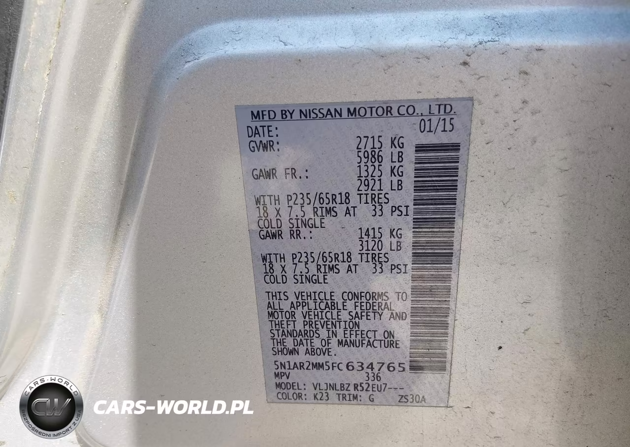 2015 Nissan Pathfinder S VIN:5N1AR2MM5FC634765 - 9