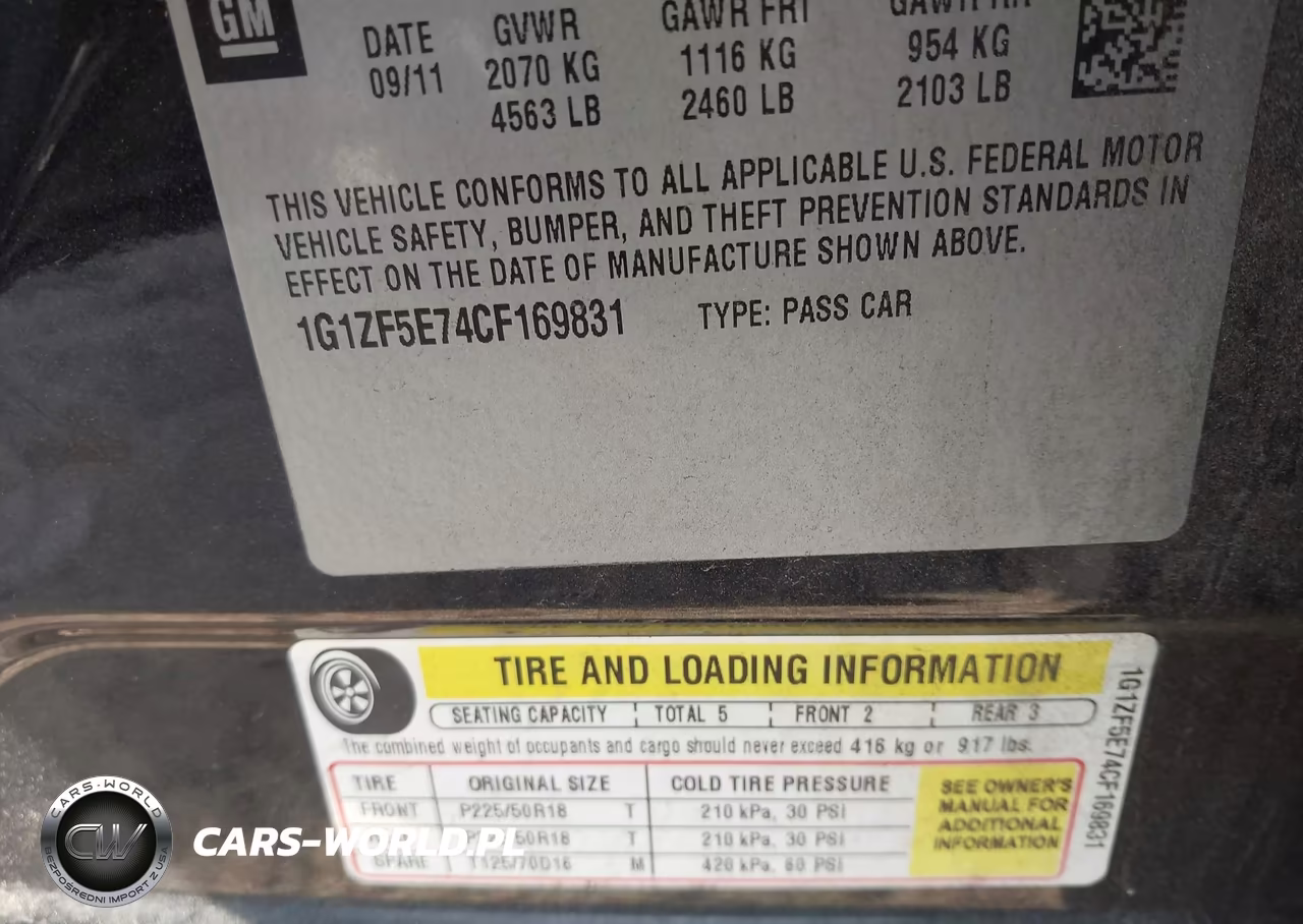 2012 Chevrolet Malibu 3Lt VIN:1G1ZF5E74CF169831 - 9