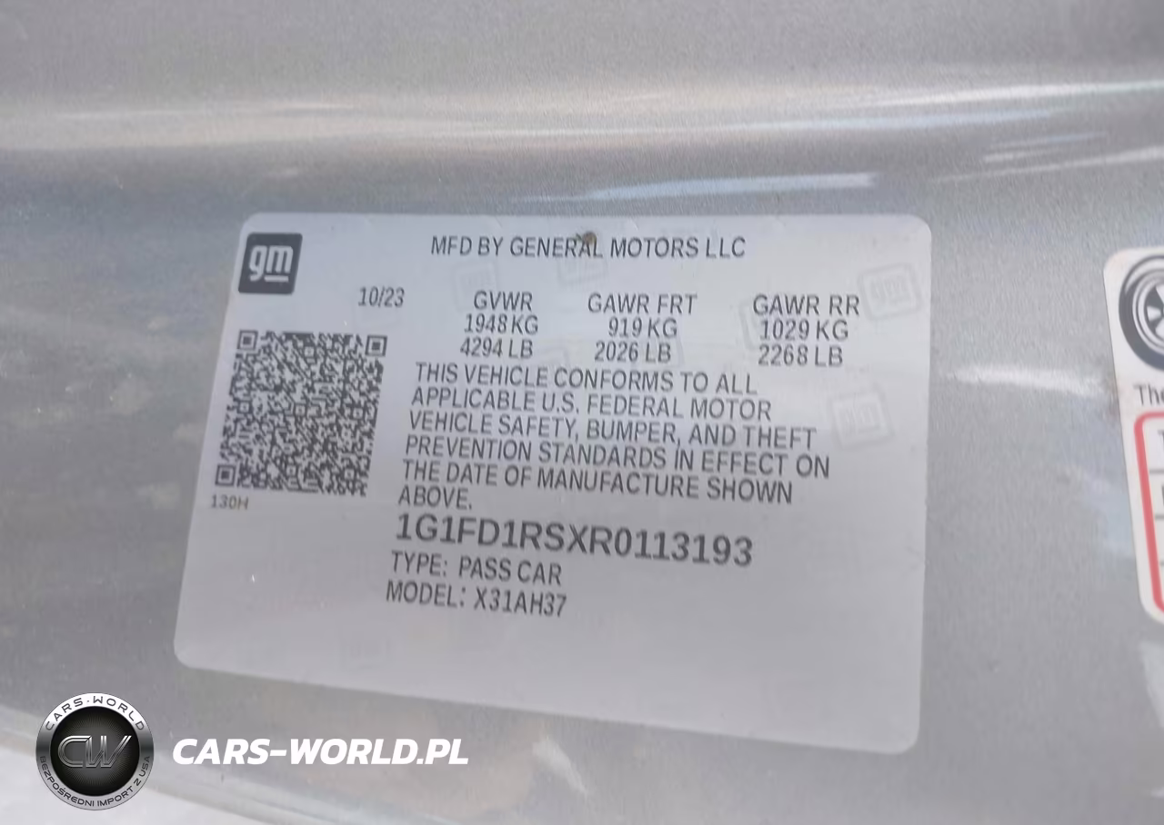 2024 Chevrolet Camaro Rwd 3Lt VIN:1G1FD1RSXR0113193 - 9