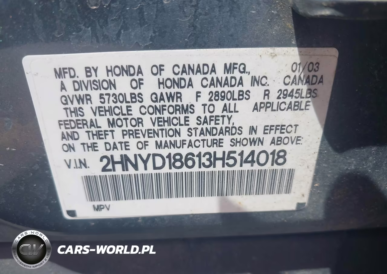 2003 Acura Mdx VIN:2HNYD18613H514018 - 9