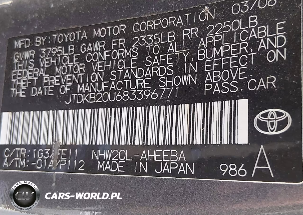 2008 Toyota Prius VIN:JTDKB20U683396771 - 9