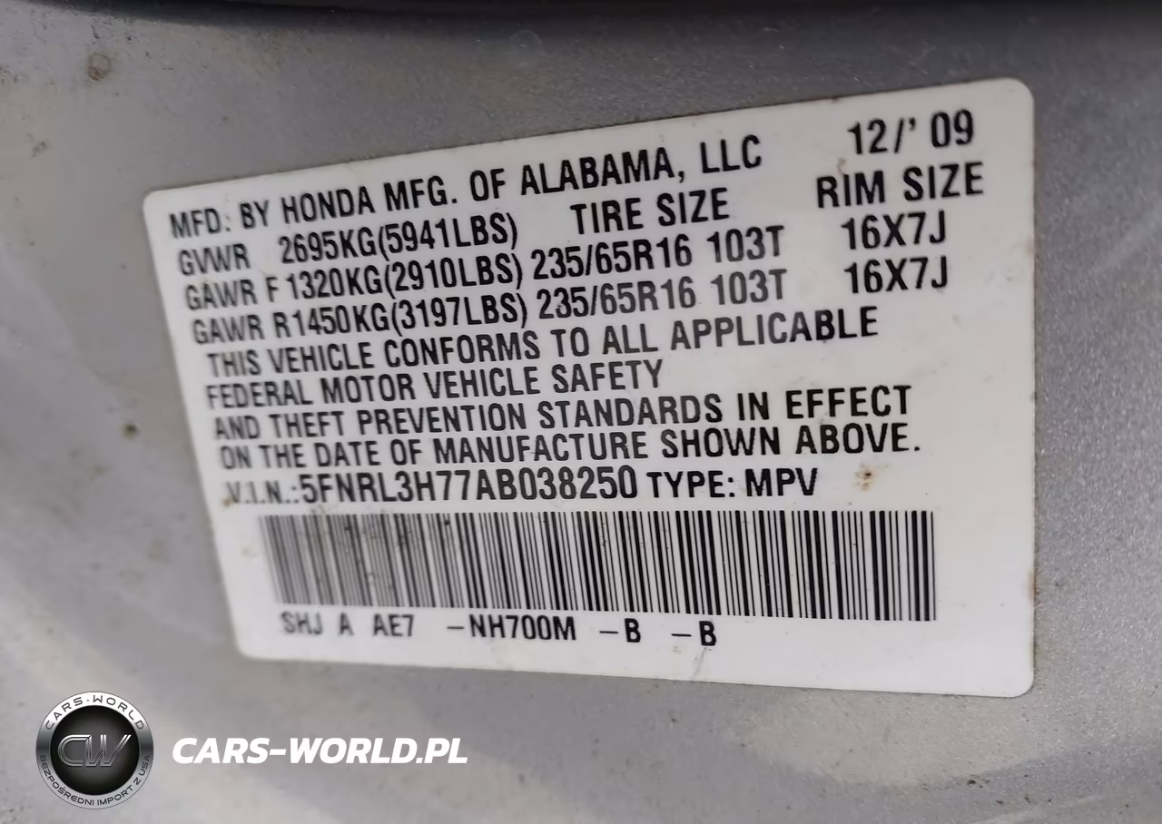 2010 Honda Odyssey Ex-L VIN:5FNRL3H77AB038250 - 9
