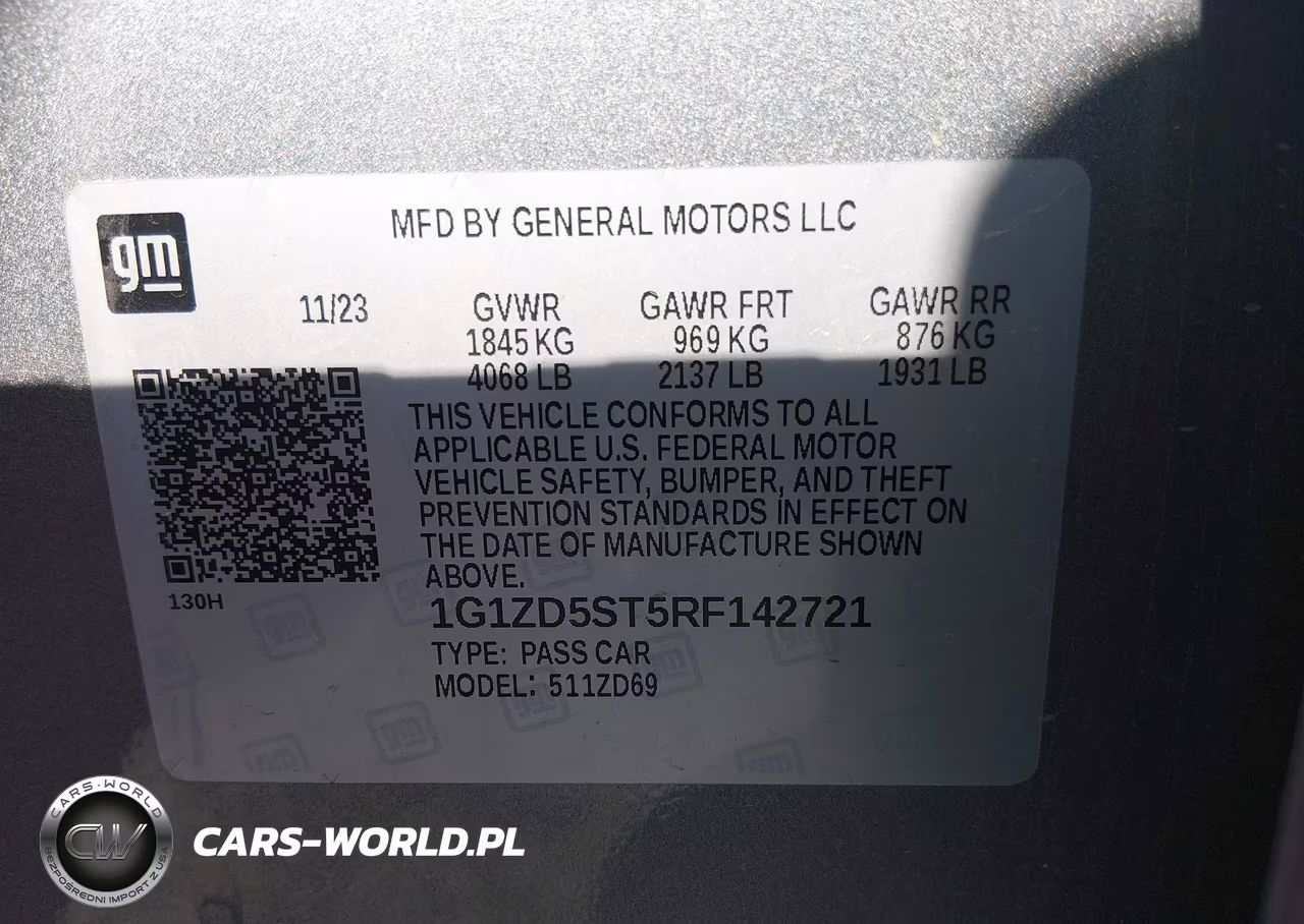 2024 Chevrolet Malibu Fwd 1Lt VIN:1G1ZD5ST5RF142721 - 9