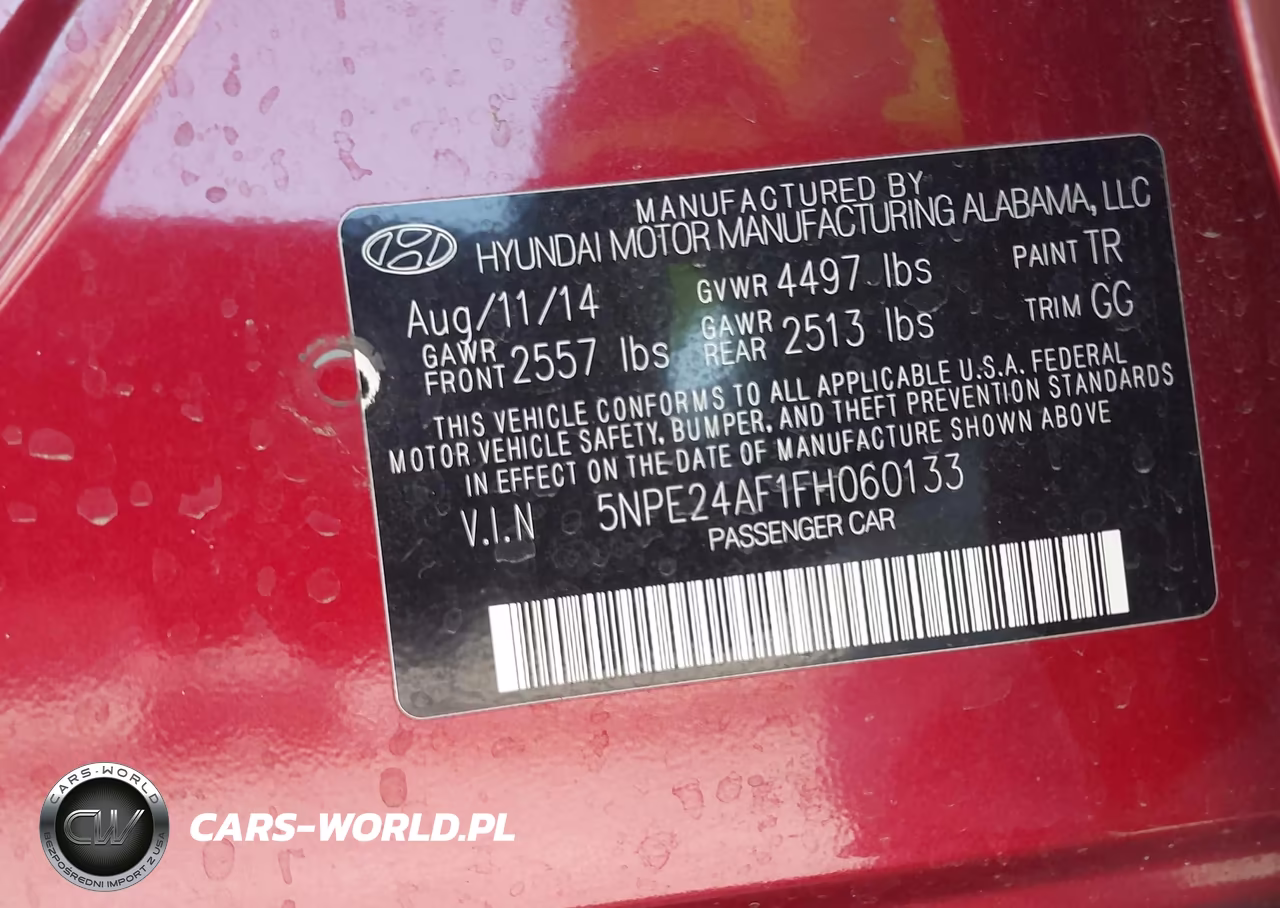 2015 Hyundai Sonata Se VIN:5NPE24AF1FH060133 - 9