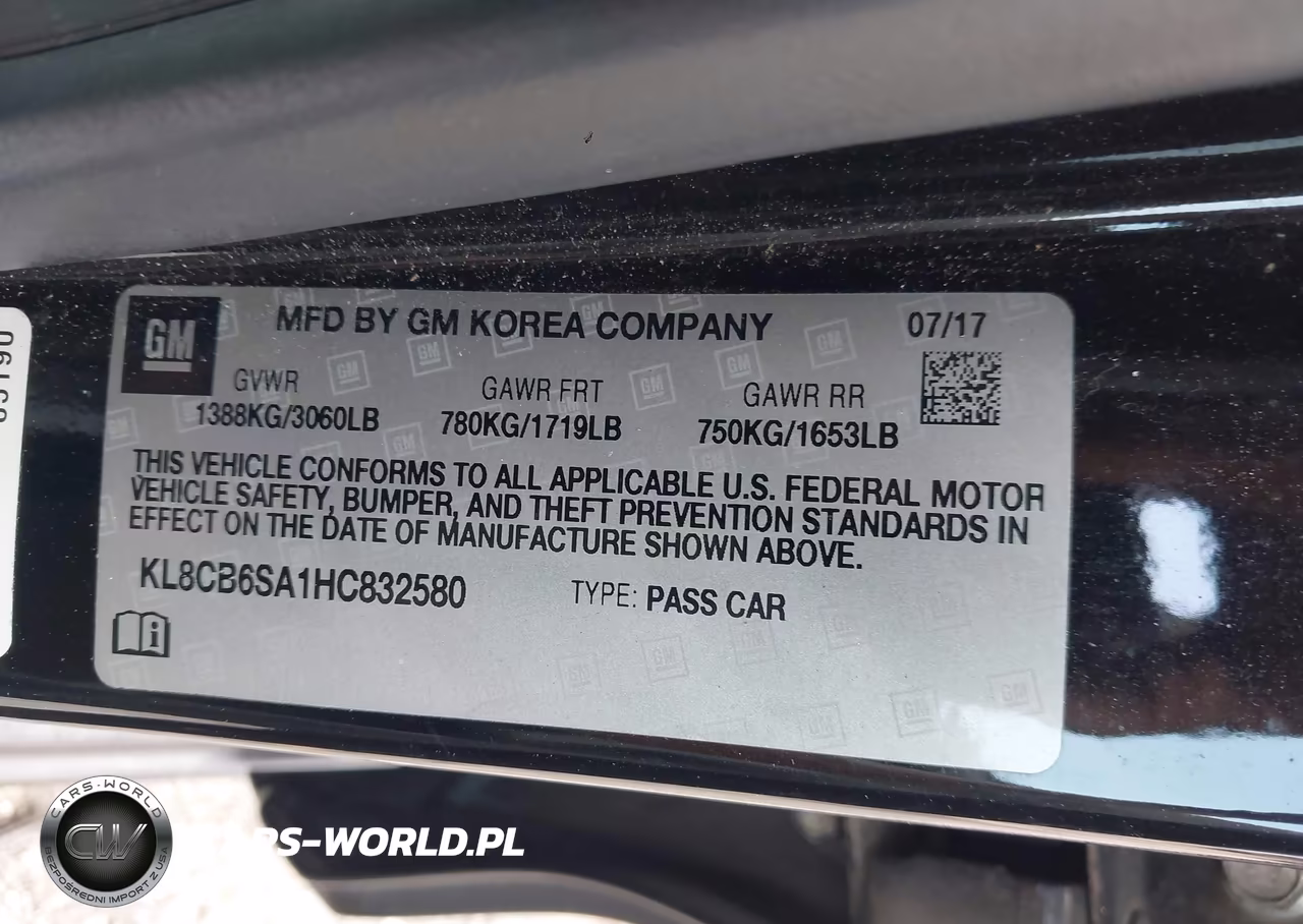2017 Chevrolet Spark Ls Cvt VIN:KL8CB6SA1HC832580 - 9