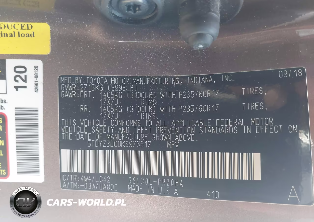 2019 Toyota Sienna Xle 8 Passenger VIN:5TDYZ3DC0KS976617 - 9