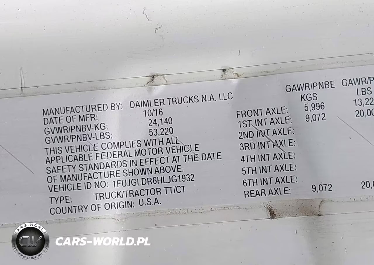 2017 Freightliner Cascadia 125 VIN:1FUJGLDR6HLJG1932 - 9