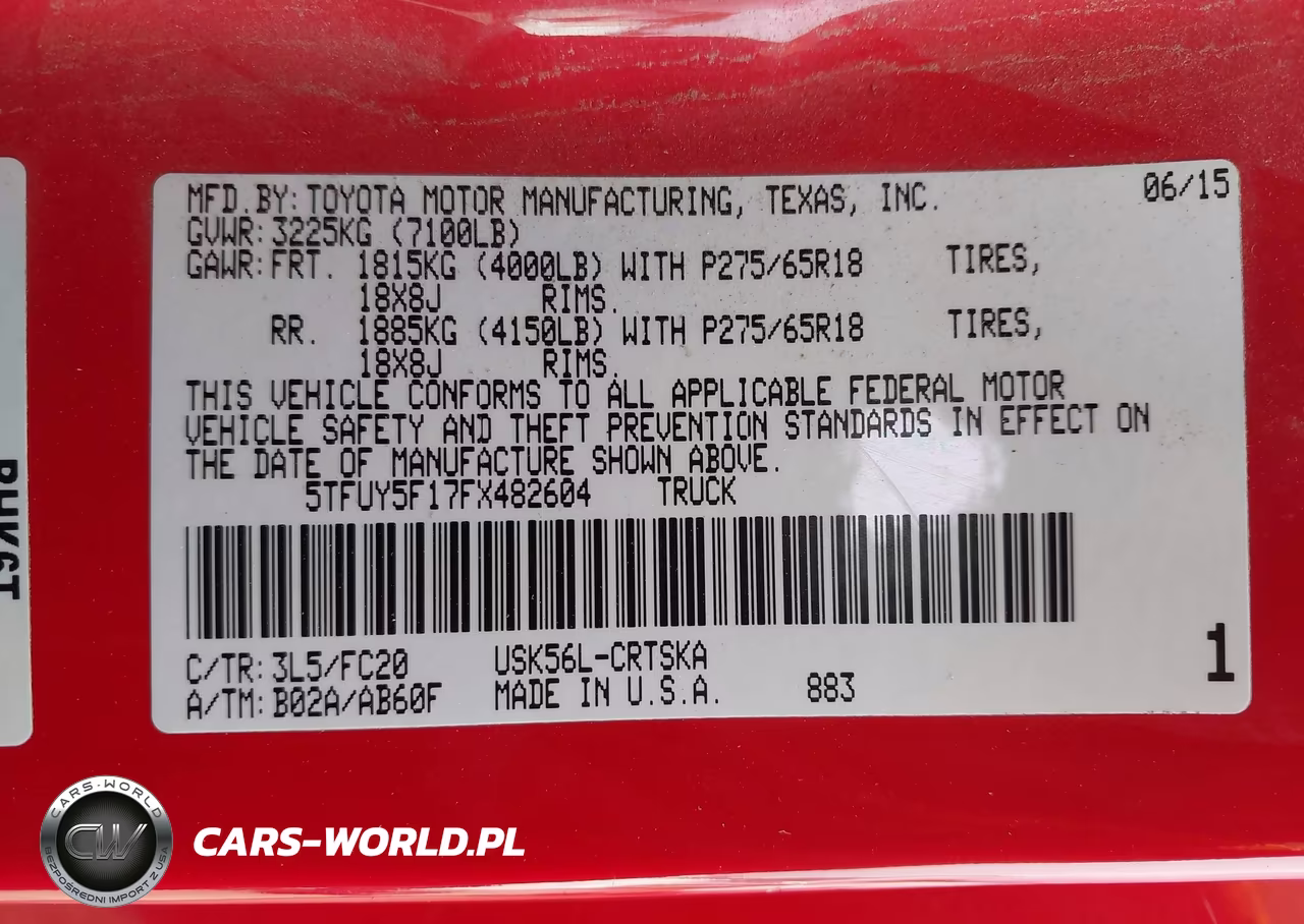 2015 Toyota Tundra Sr5 5.7L V8 VIN:5TFUY5F17FX482604 - 9