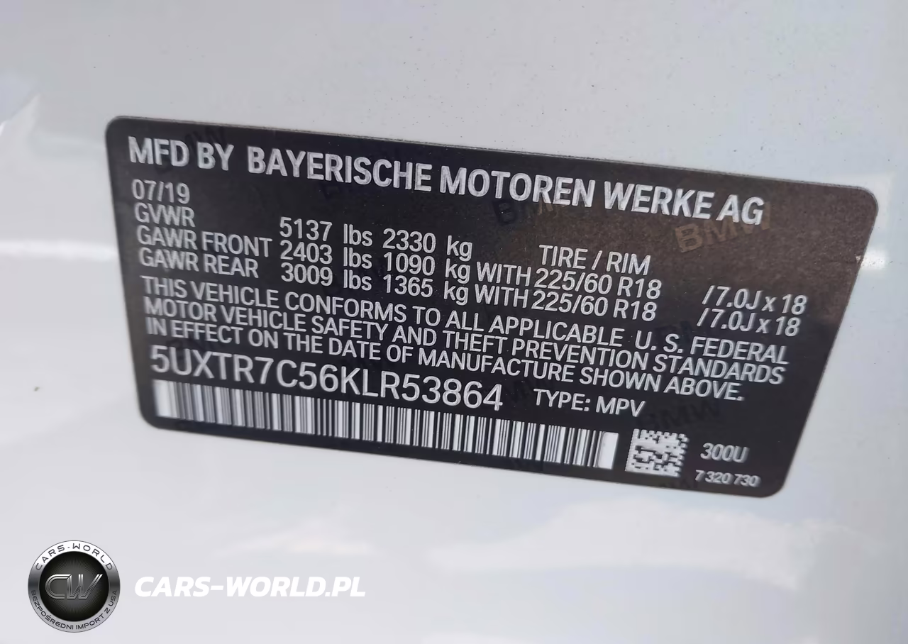 2019 BMW X3 Sdrive30I VIN:5UXTR7C56KLR53864 - 9