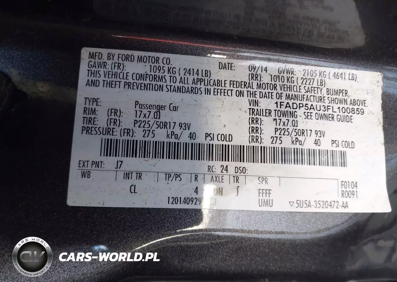 2015 Ford C-Max Hybrid Se VIN:1FADP5AU3FL100859 - 9