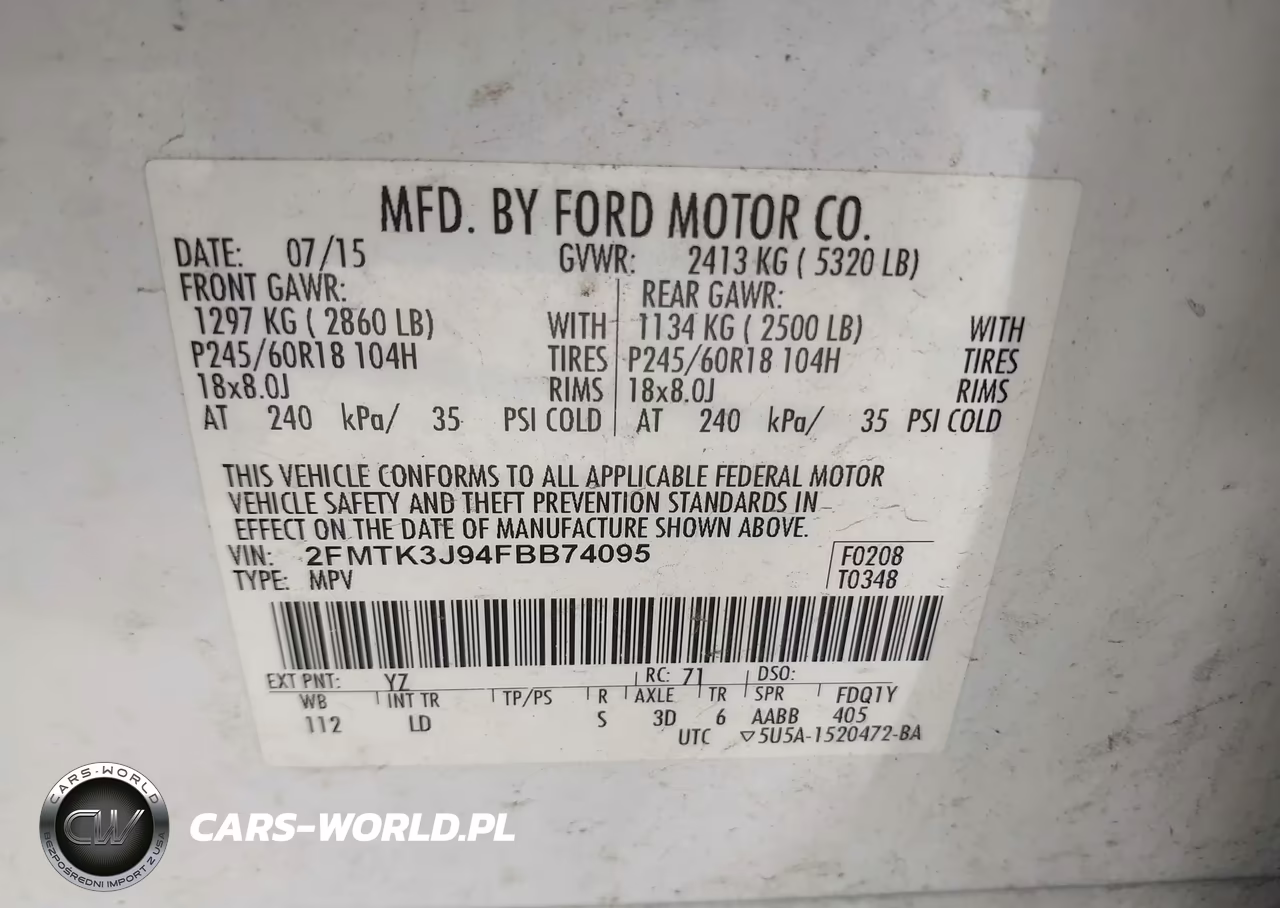 2015 Ford Edge Sel VIN:2FMTK3J94FBB74095 - 9