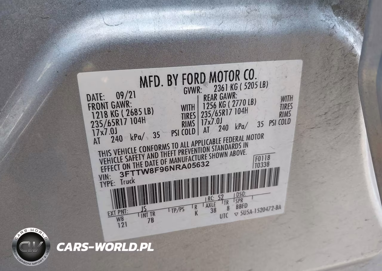 2022 Ford Maverick Xlt VIN:3FTTW8F96NRA05632 - 9